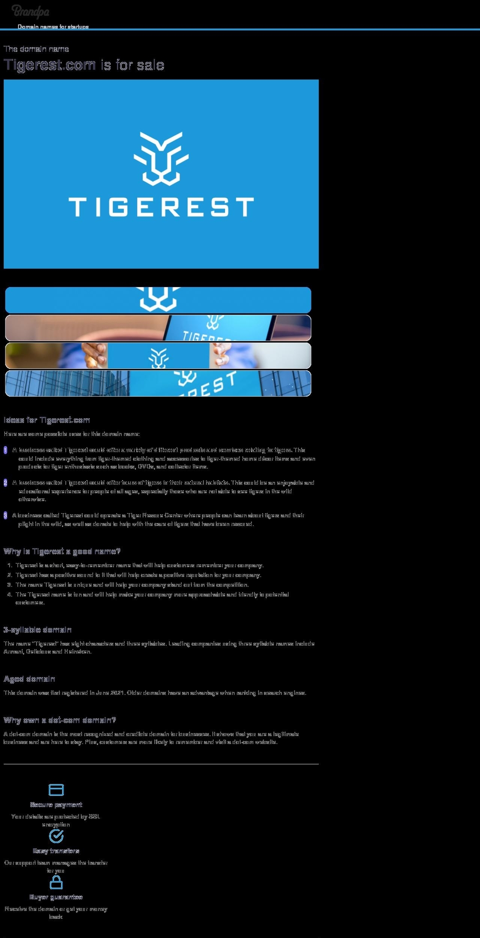 tigerest.com — Shopify storefront screenshot