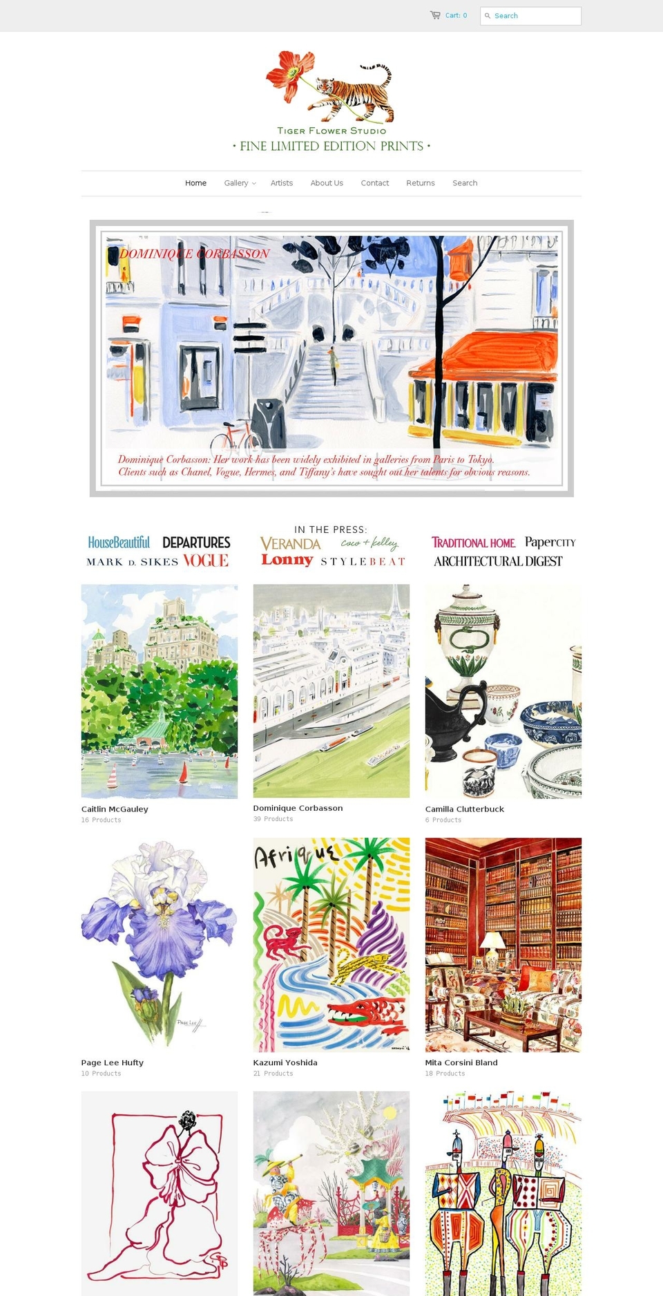 tigerflowerstudio.com shopify website screenshot