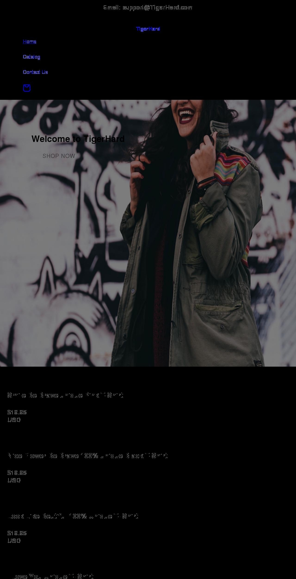 tigerhard.com shopify website screenshot