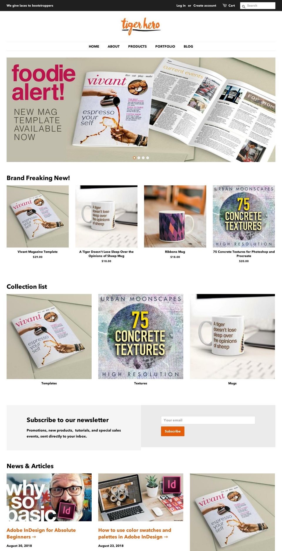 tigerheromedia.com — Shopify storefront screenshot