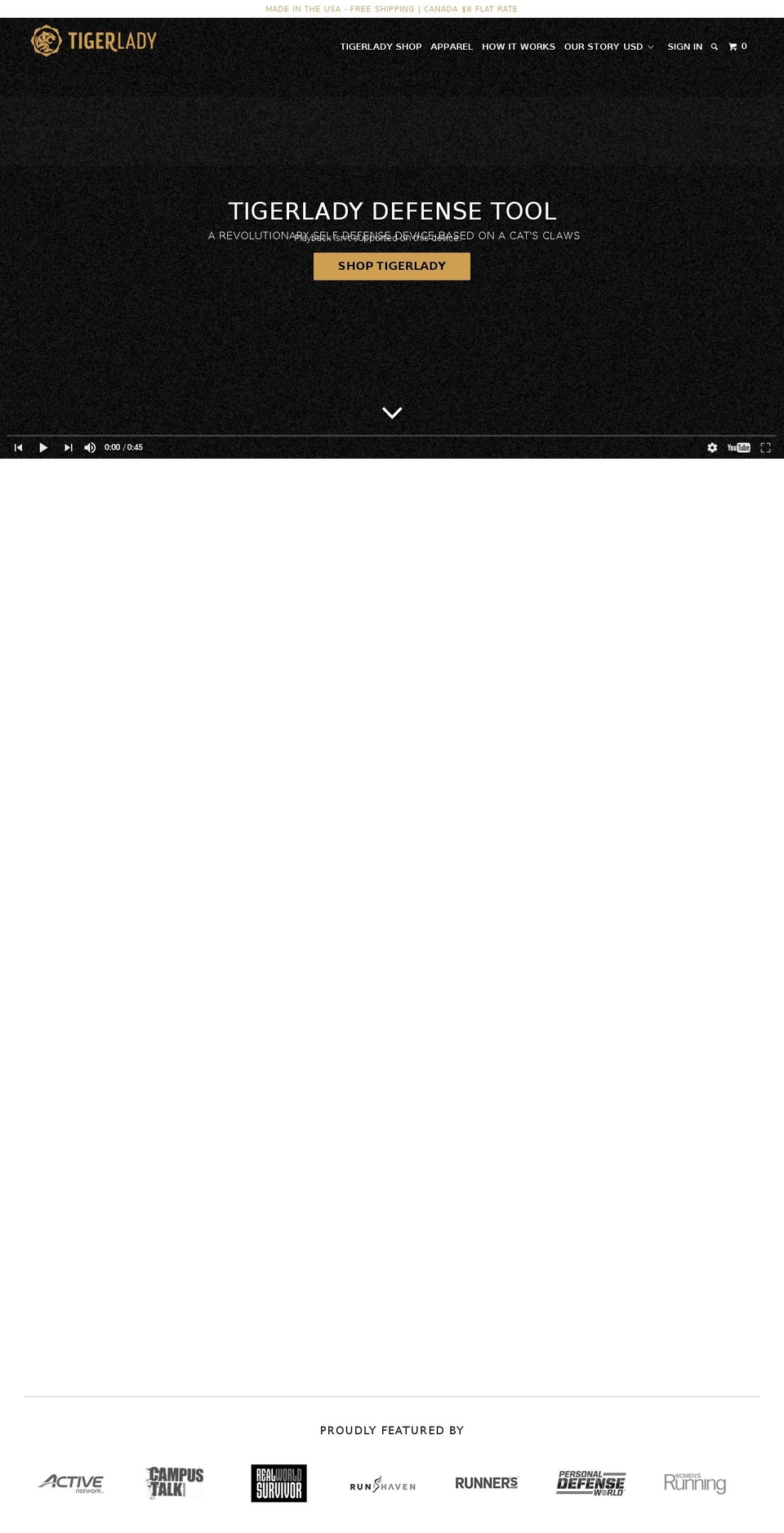 tigerlady.com shopify website screenshot