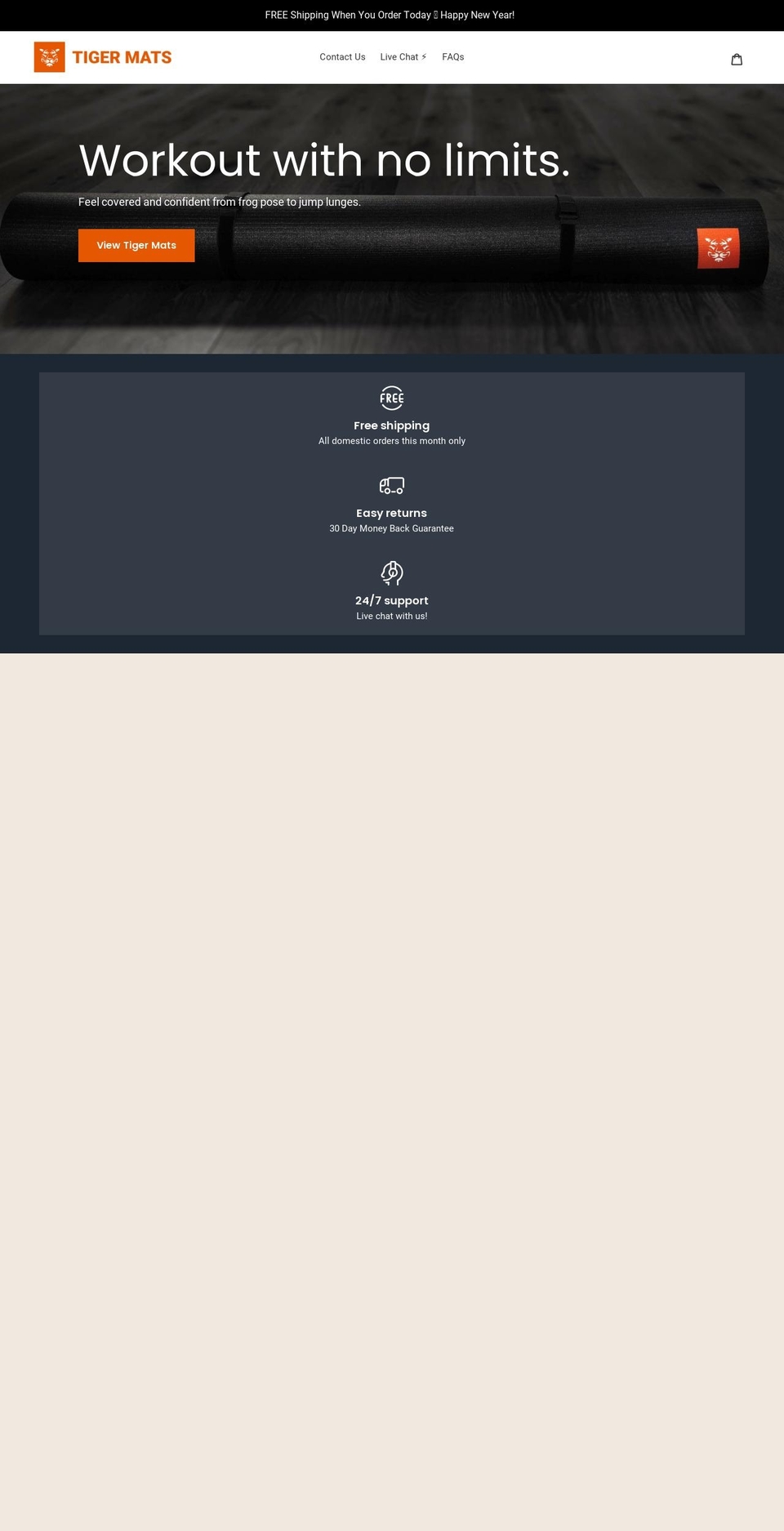 tigermats.co shopify website screenshot