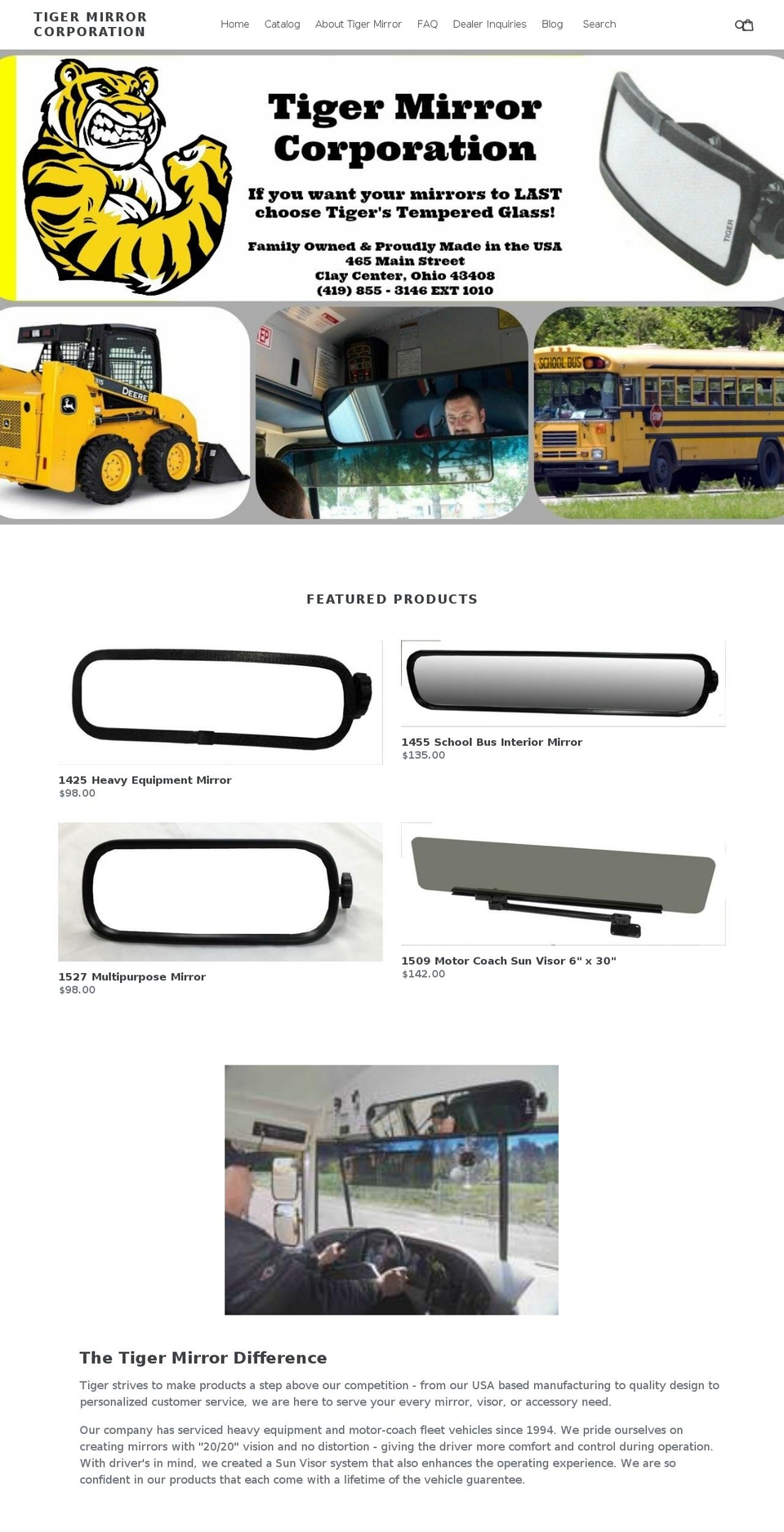 tigermirror.com shopify website screenshot