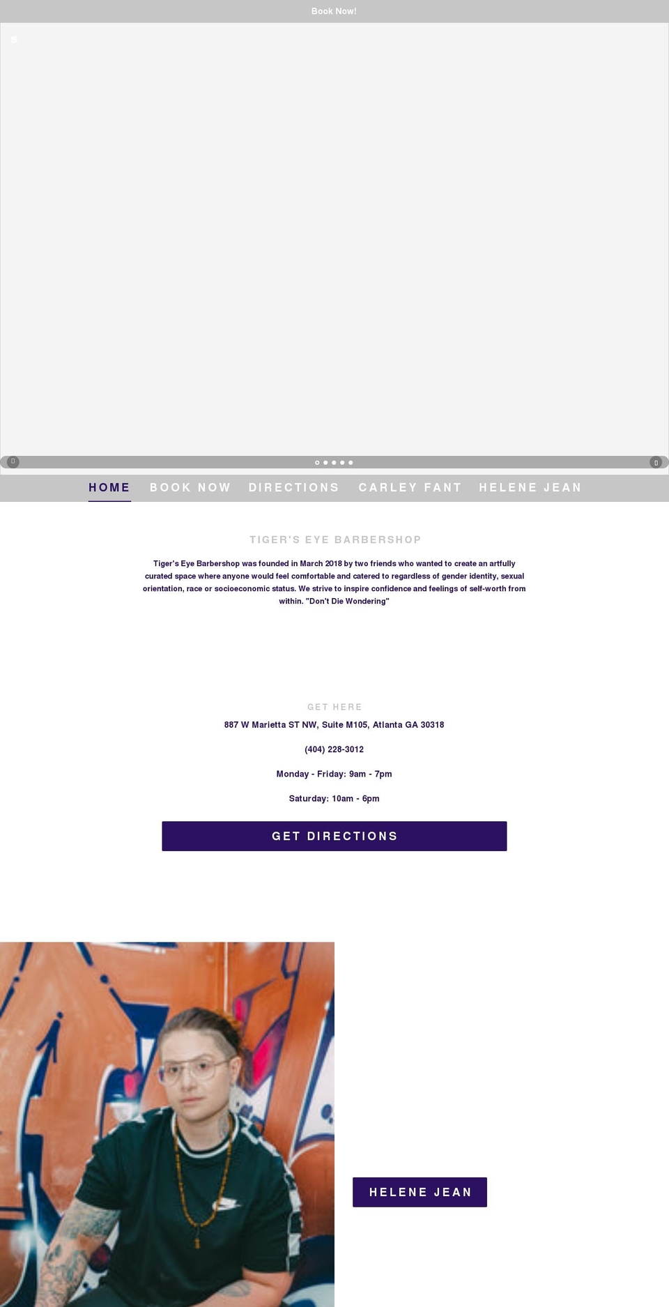 tigerseyebarbershop.com shopify website screenshot