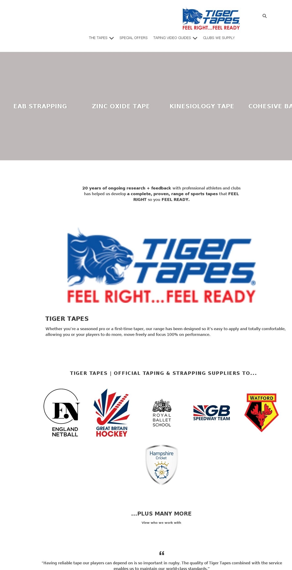 tigertapes.com shopify website screenshot