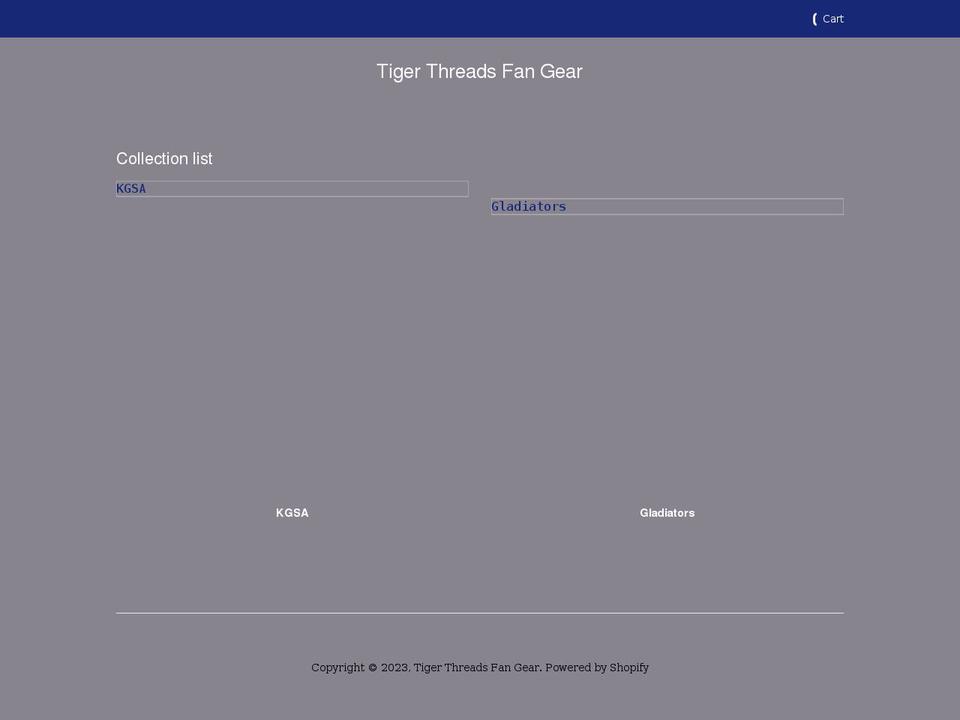 tigerthreadsapparel.com shopify website screenshot