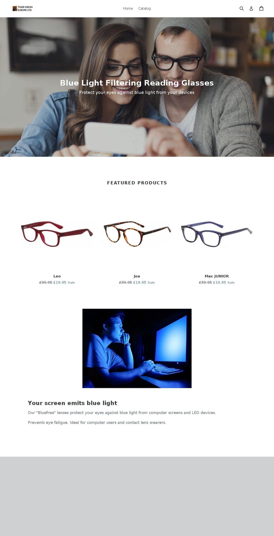 tigervisioneurope.com — Shopify storefront screenshot