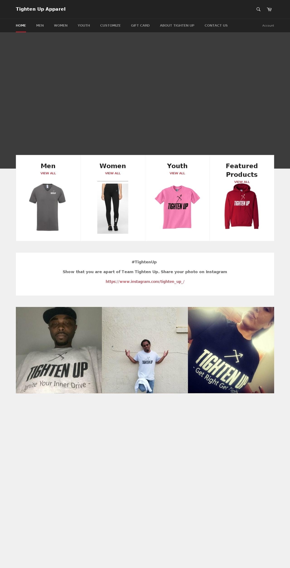 tightenupapparel.com — Shopify storefront screenshot
