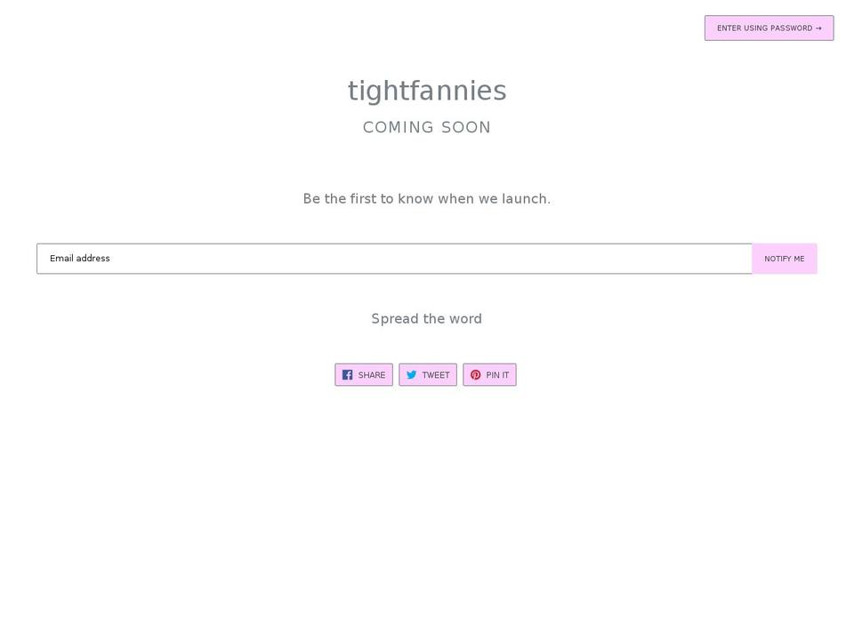 tightfannies.com — Shopify storefront screenshot