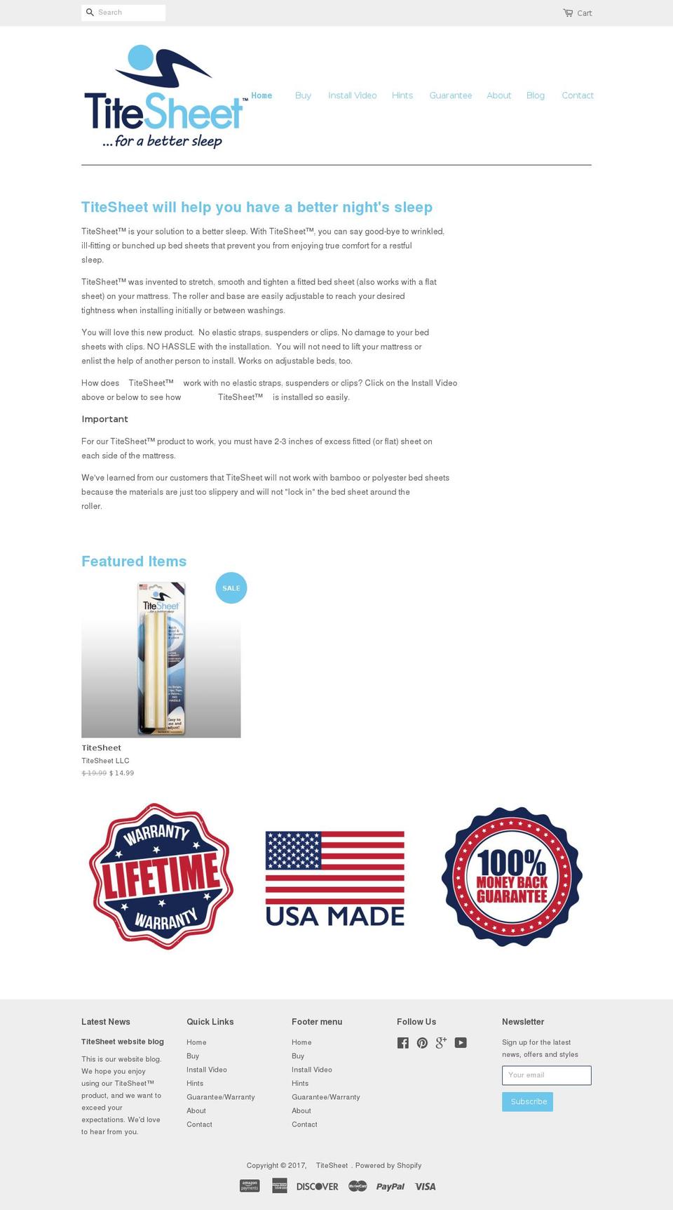 tightsheet.com shopify website screenshot