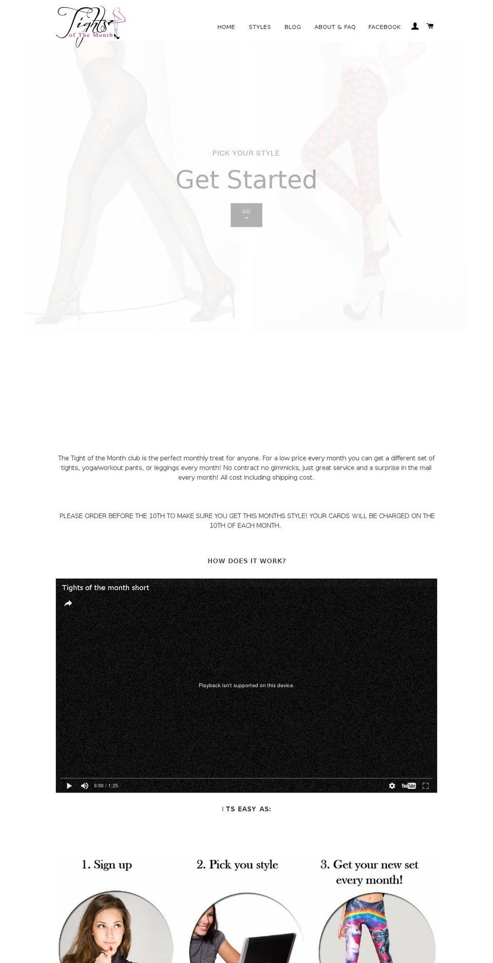 tightsofthemonth.com shopify website screenshot
