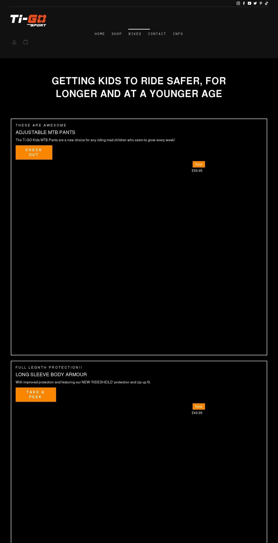 tigobikes.com shopify website screenshot