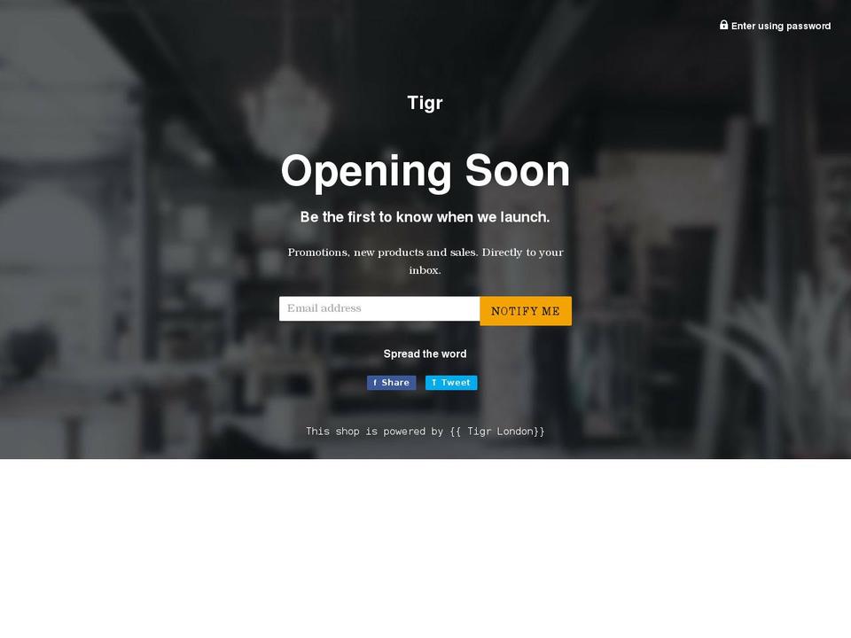 tigr.co.uk shopify website screenshot