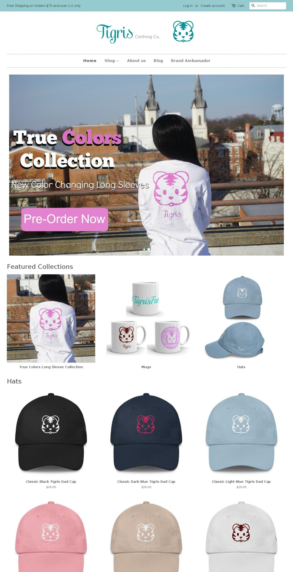 tigrisclothingco.com shopify website screenshot