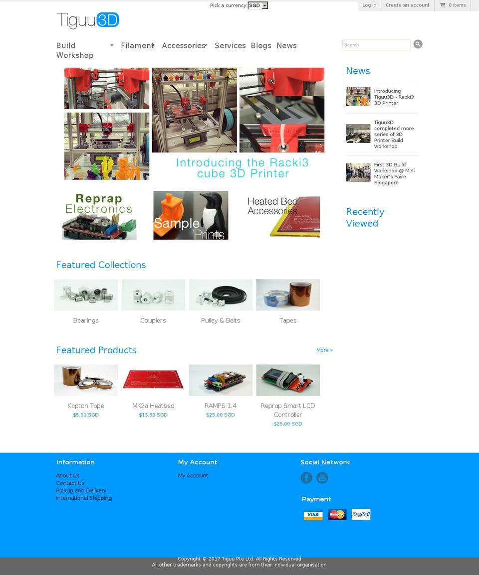 tiguu3d.com shopify website screenshot
