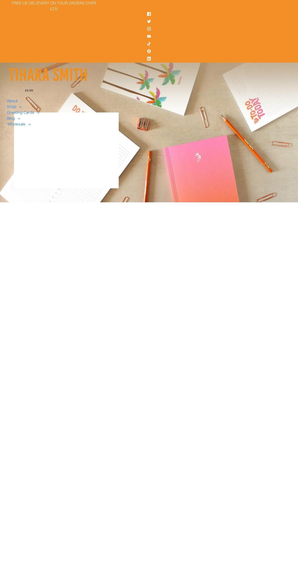 tiharasmith.com shopify website screenshot