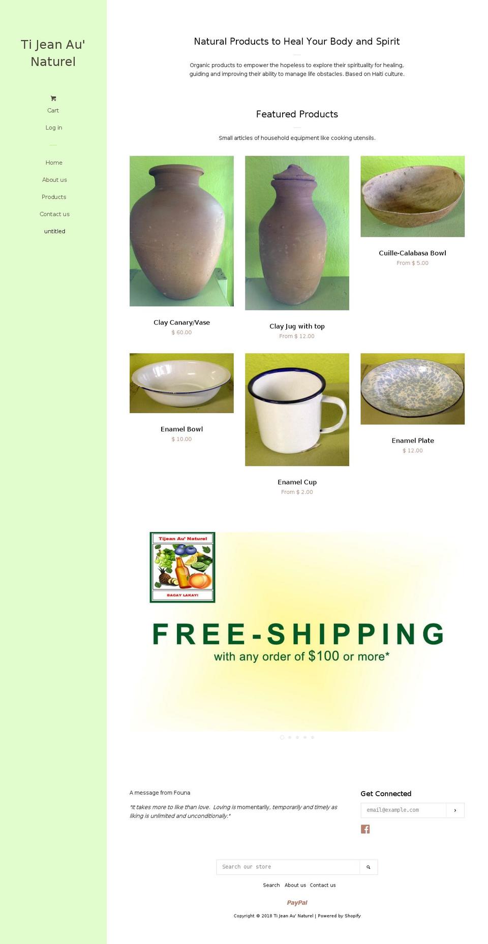 tijeanaunaturel.com — Shopify storefront screenshot