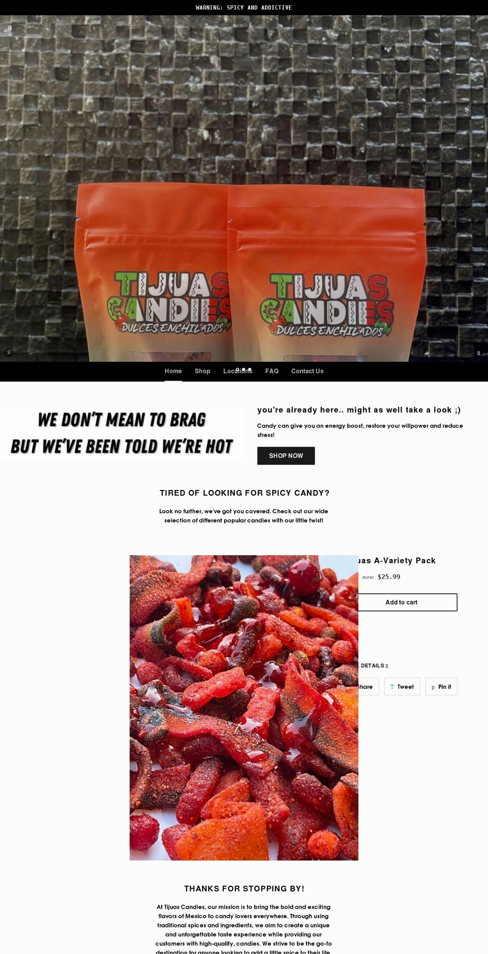 tijuascandies.com shopify website screenshot