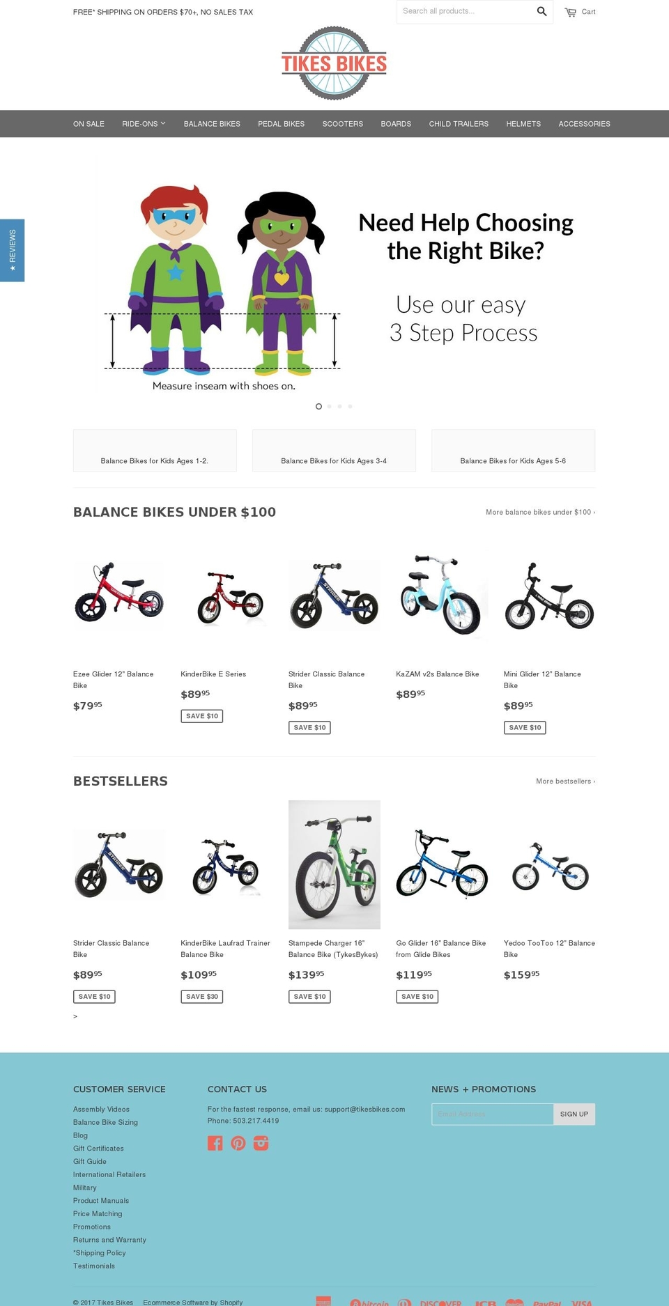 tikesbikes.net shopify website screenshot