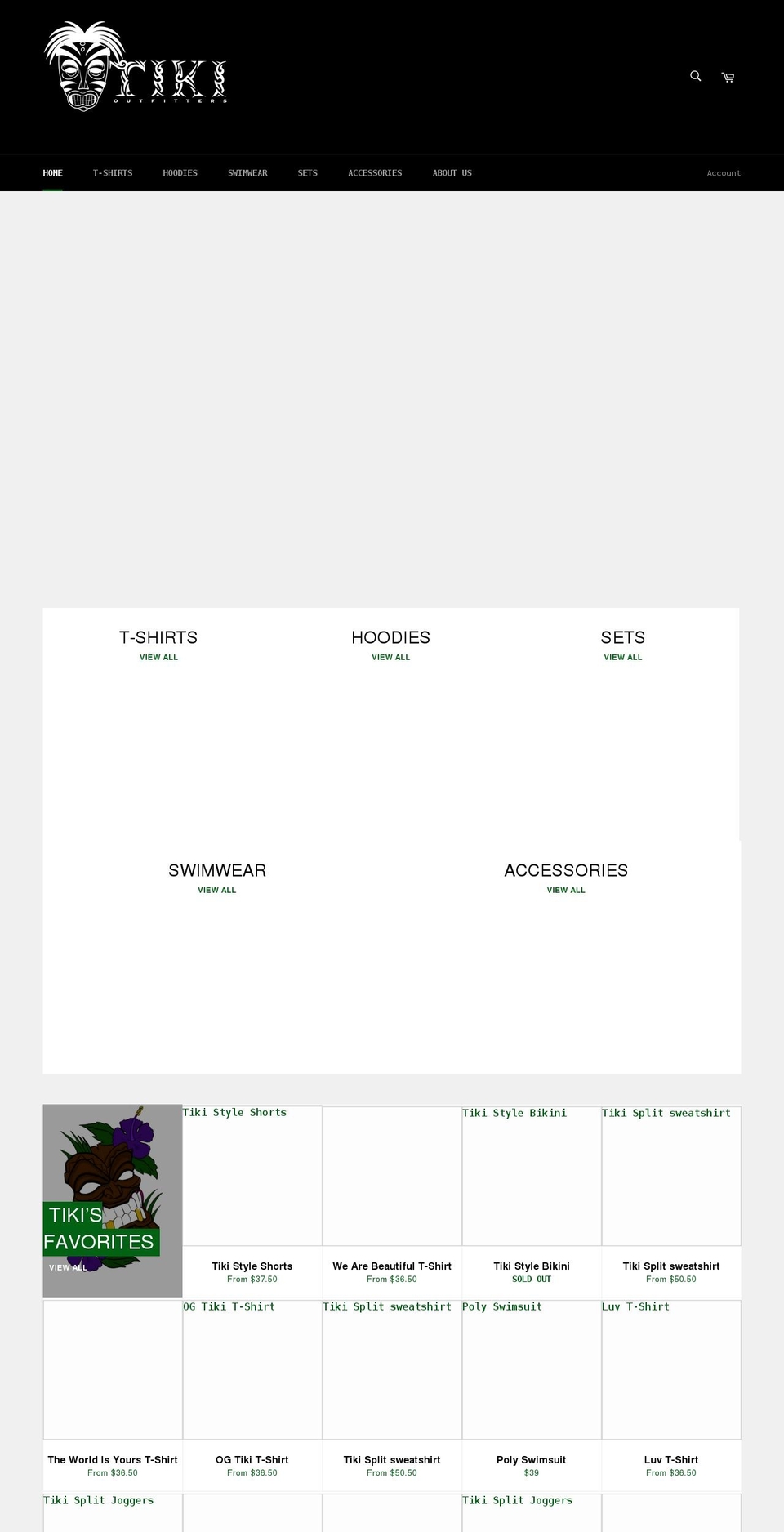 tiki-outfitters.com shopify website screenshot