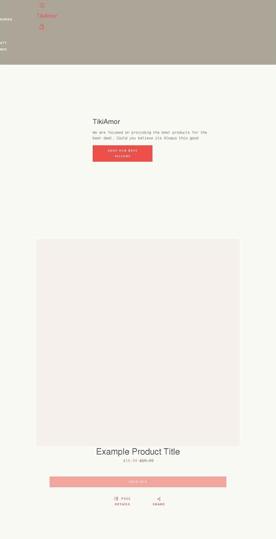 tikiamor.com shopify website screenshot