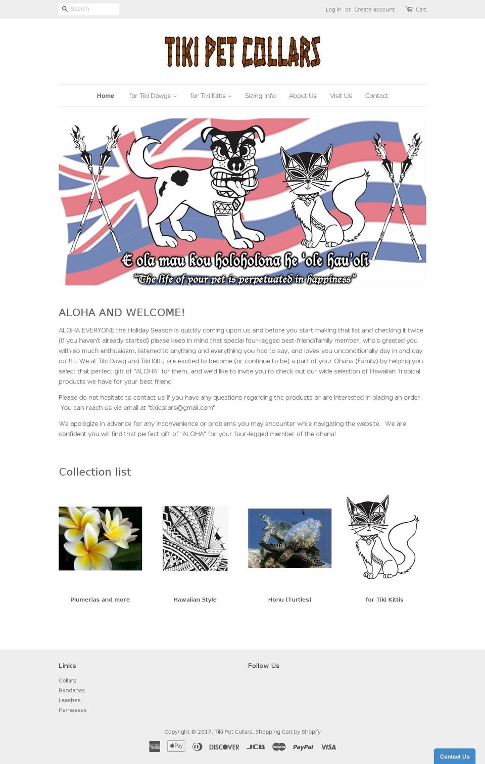 tikidawg.com shopify website screenshot