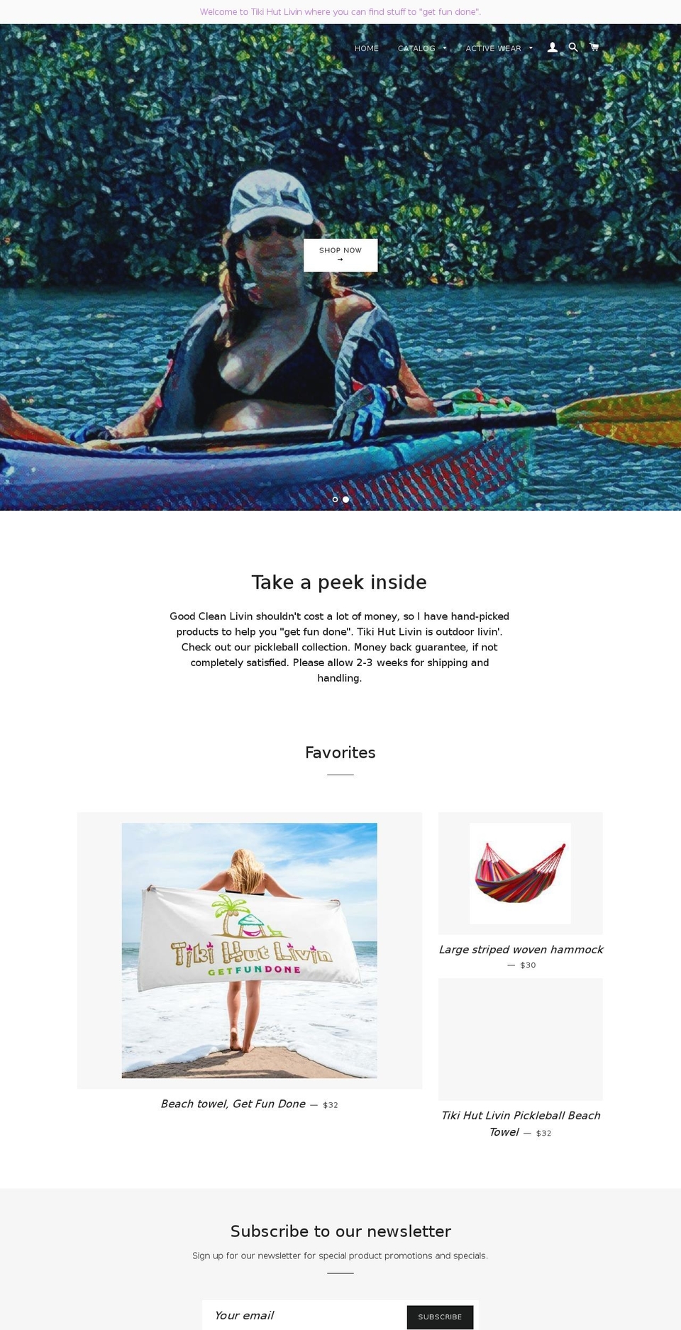 tikihutlivin.com — Shopify storefront screenshot