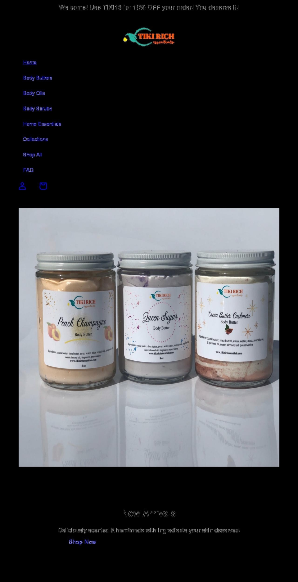 tikirichessentials.com shopify website screenshot