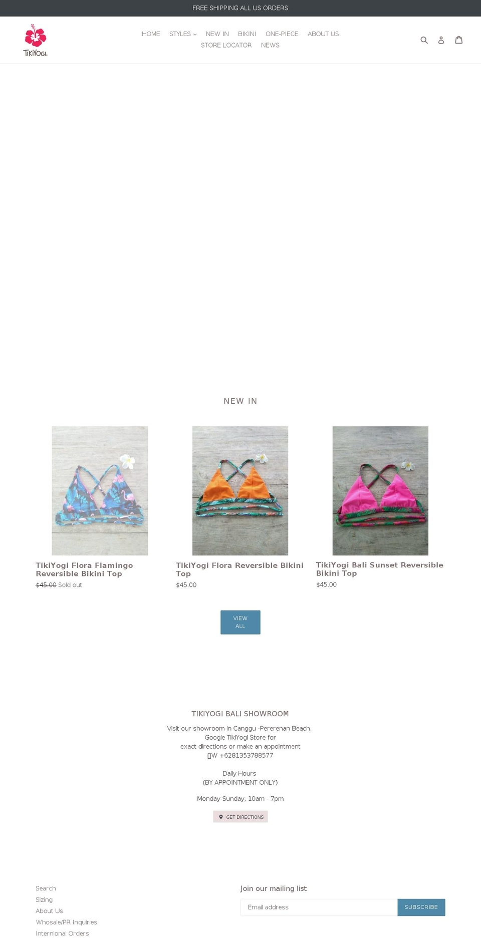 tikiyogi.com shopify website screenshot