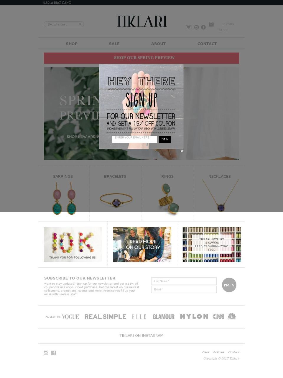 tiklari.com shopify website screenshot