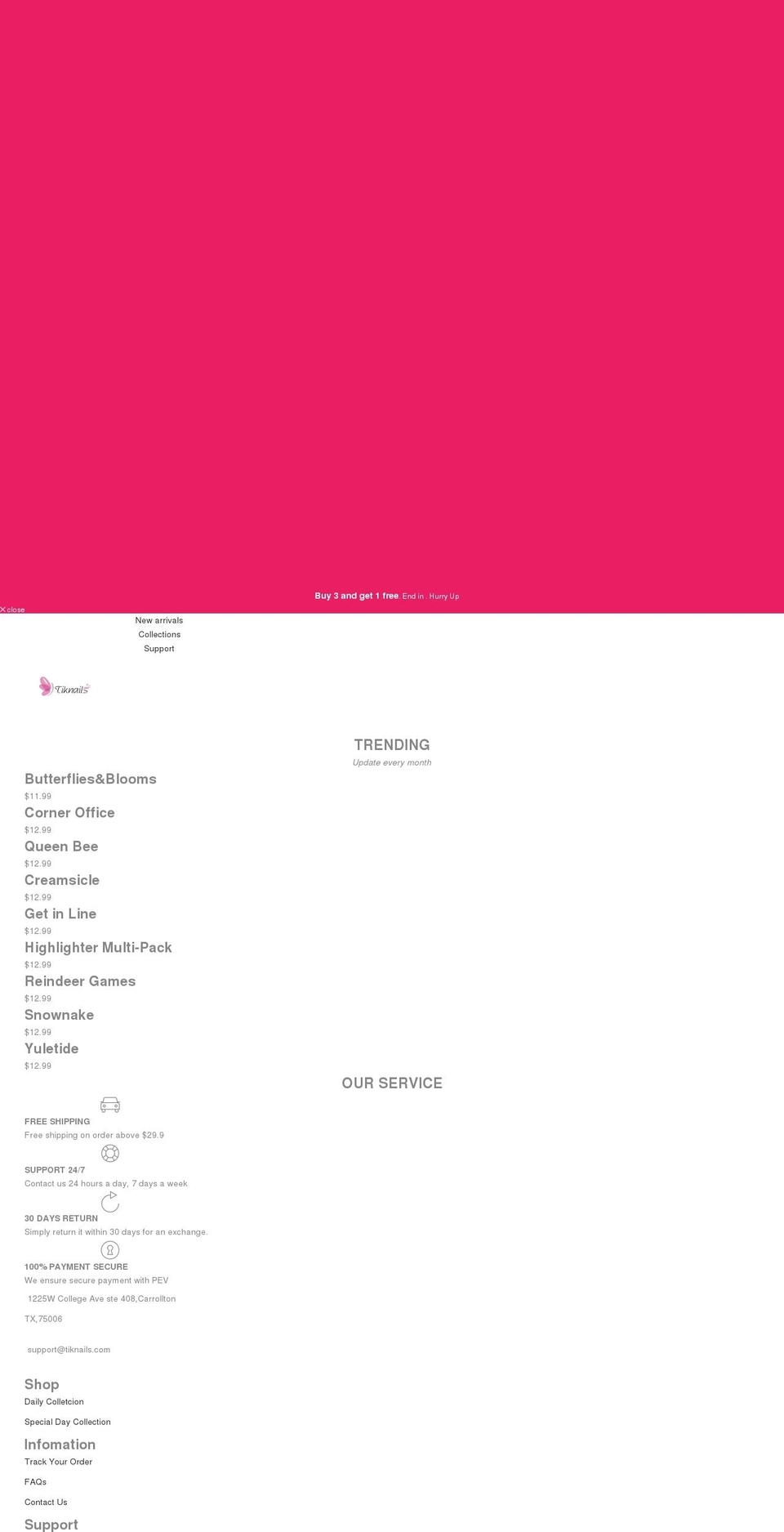 tiknails.com shopify website screenshot