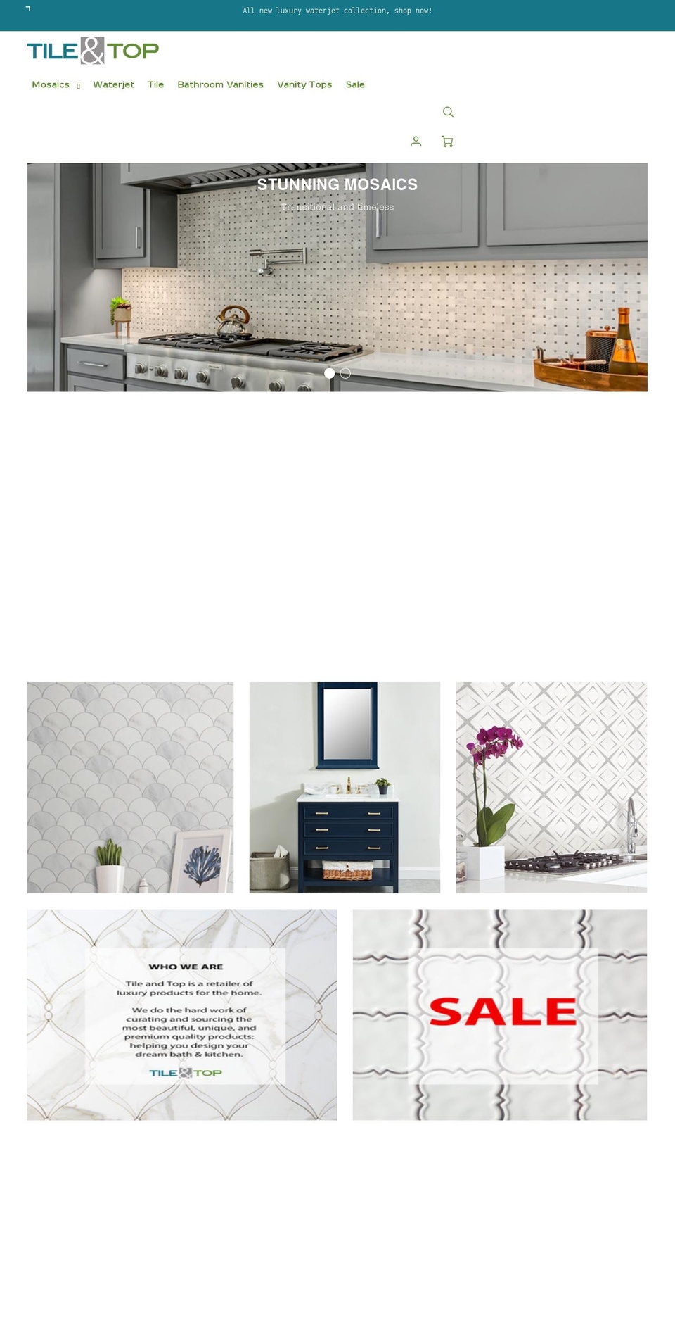 tileandtop.com shopify website screenshot