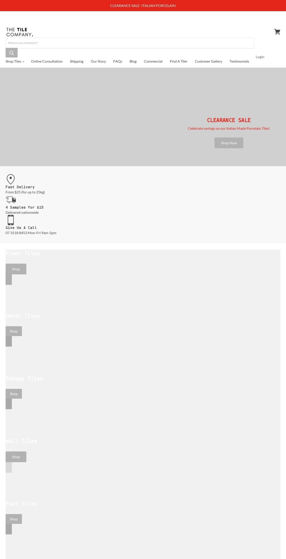tilecompany.com.au shopify website screenshot