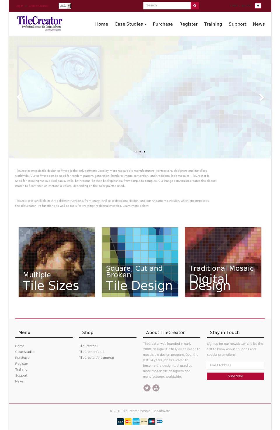 garbini Shopify theme site example tilecreator.com