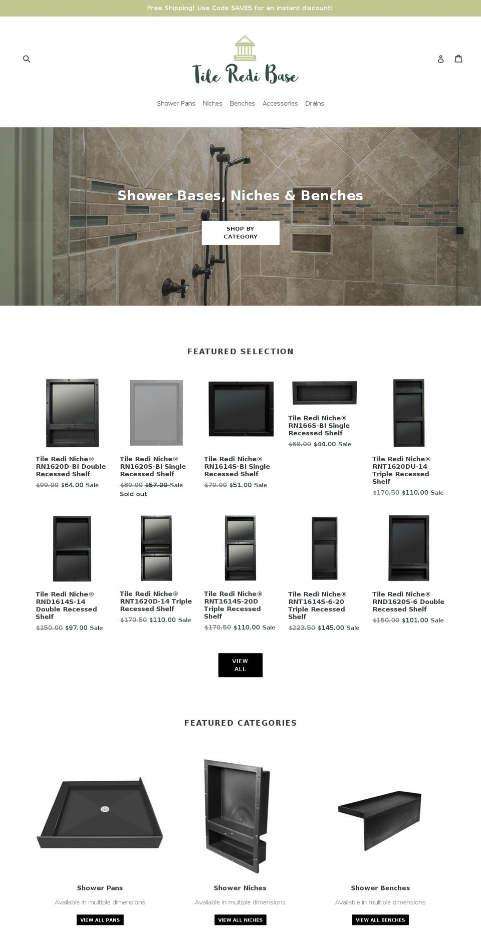 tileredibase.com — Shopify storefront screenshot