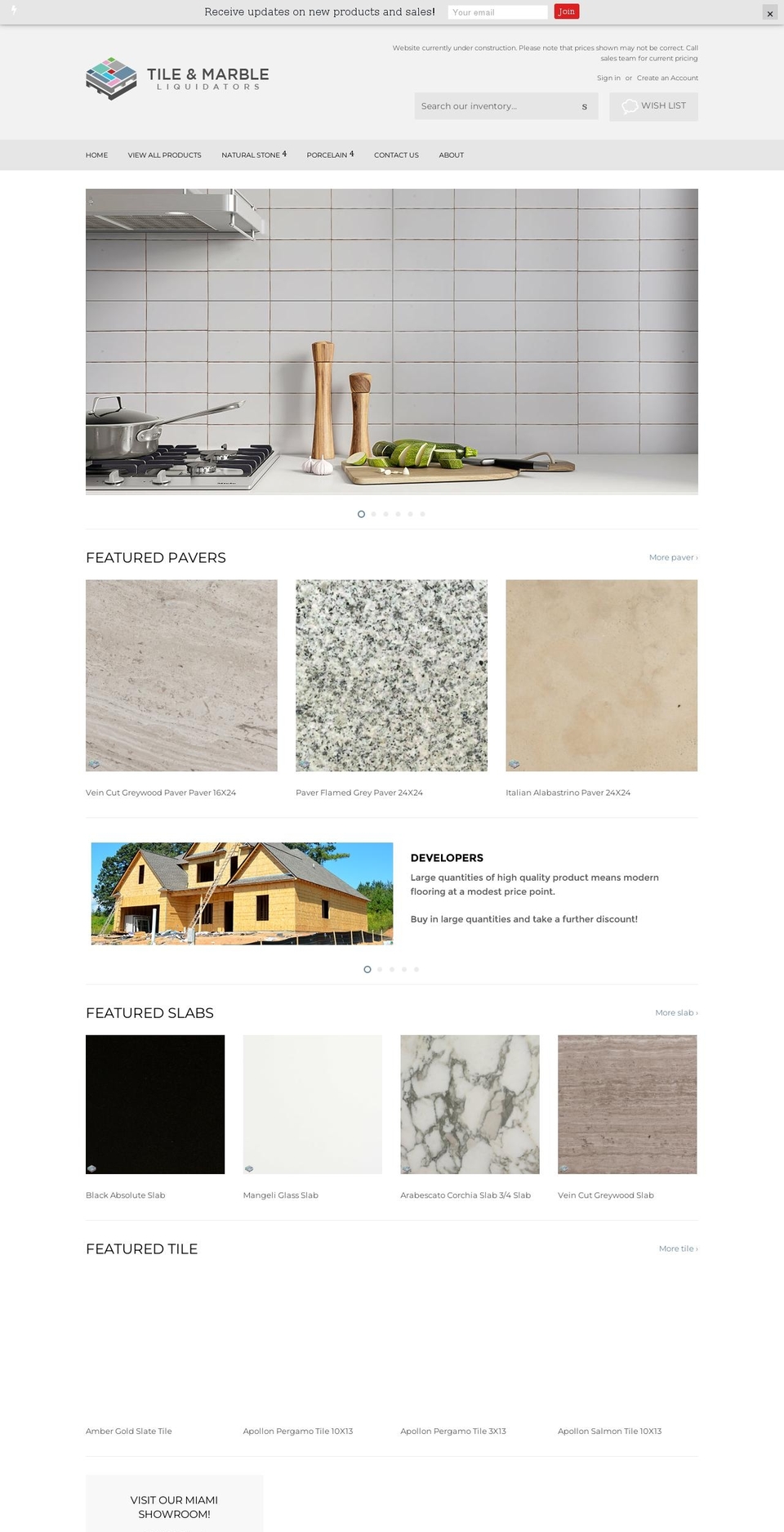 tilesbythecrate.com — Shopify storefront screenshot