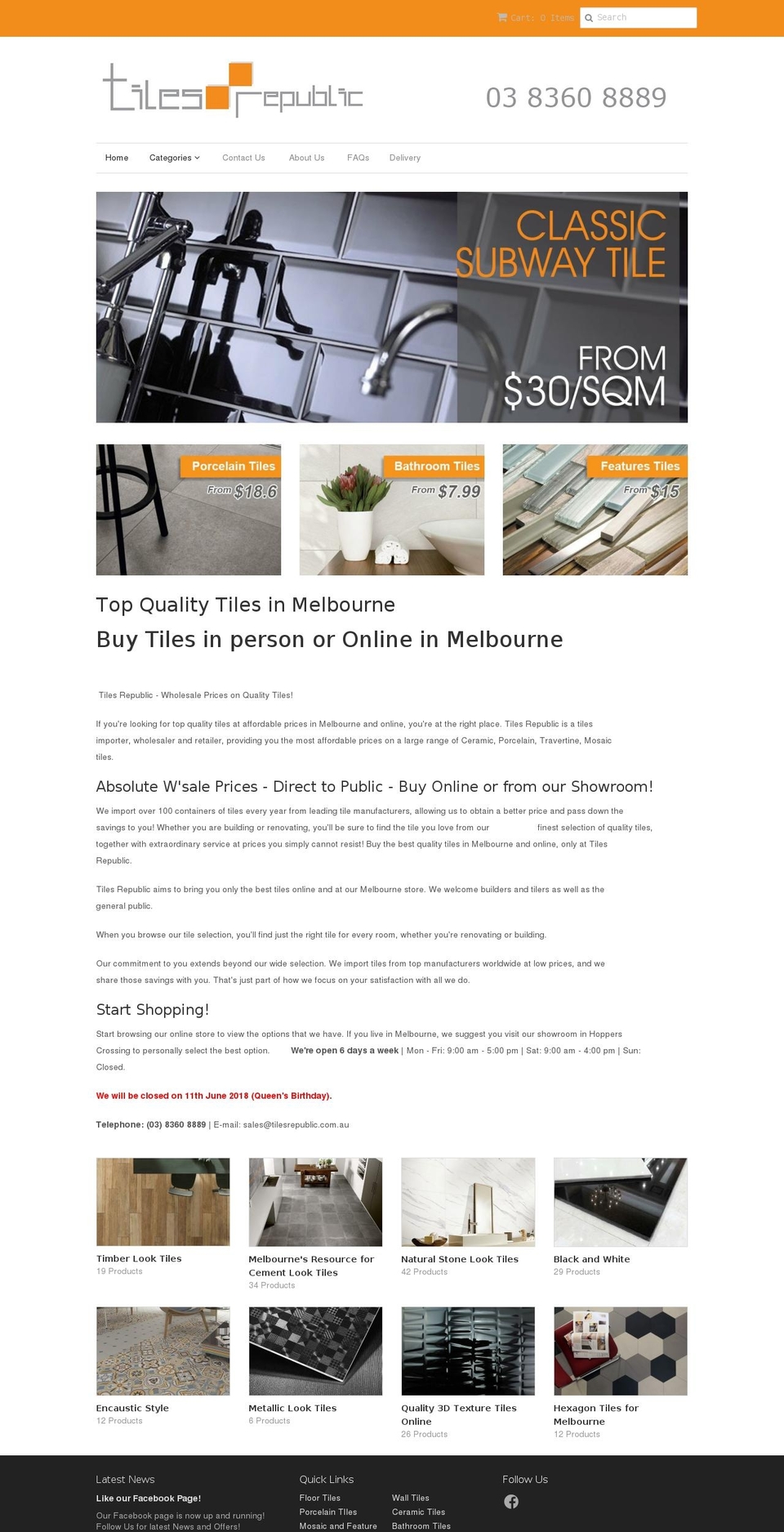 tilesrepublic.com.au shopify website screenshot