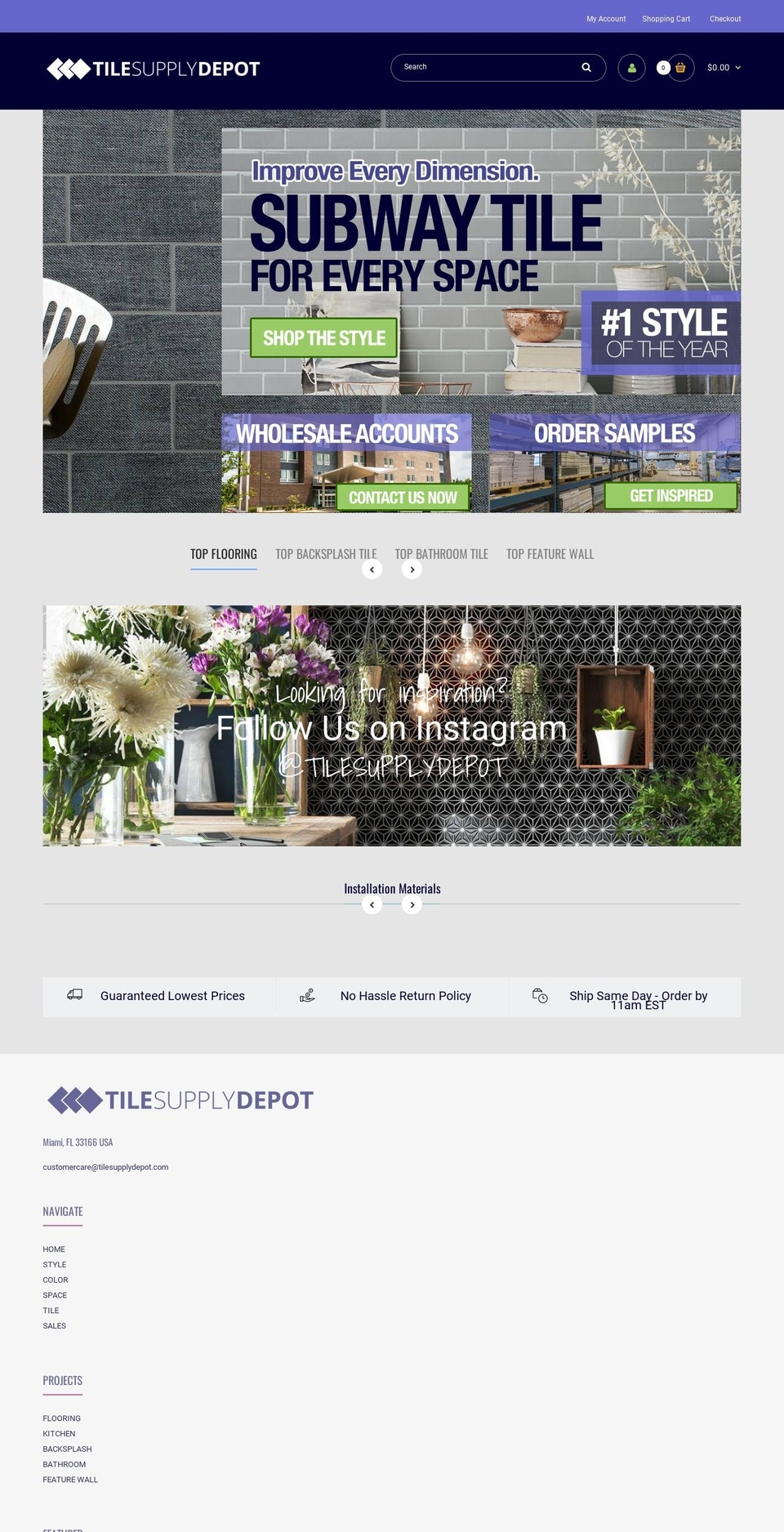 FASTOR Shopify theme site example tilesupplydepot.com
