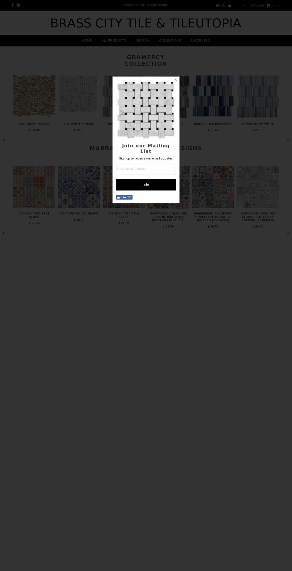 tileutopia.com shopify website screenshot