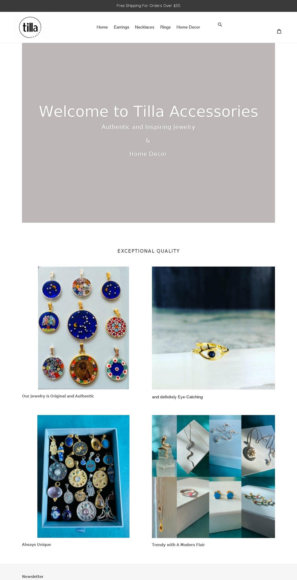 tillaaccessories.com shopify website screenshot