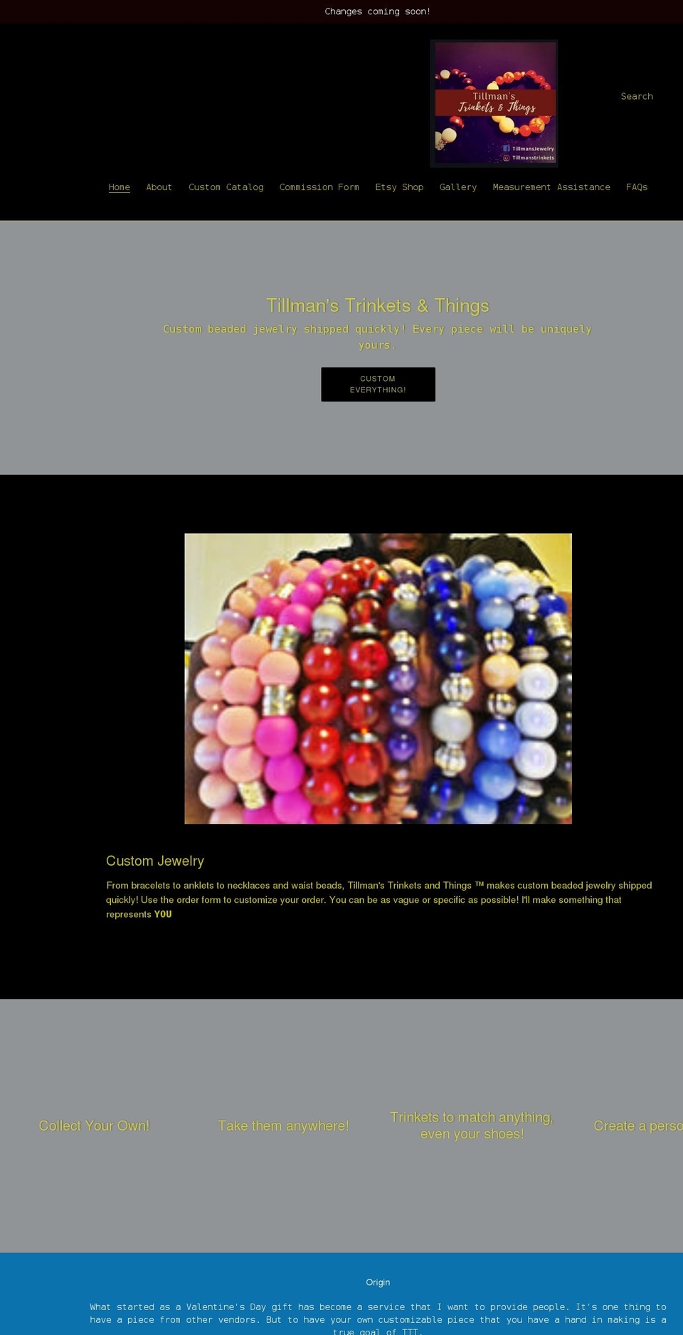 tillmanstrinketsandthings.com shopify website screenshot