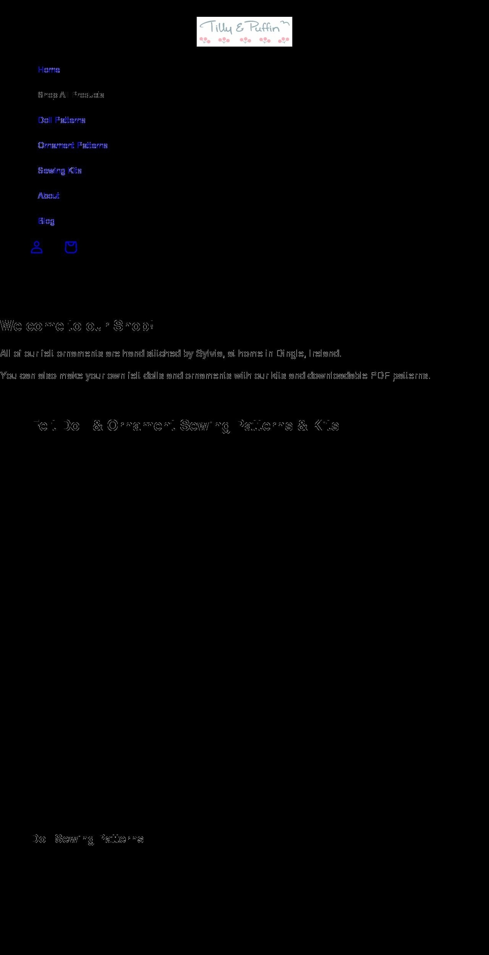 tillyandpuffinshop.com shopify website screenshot