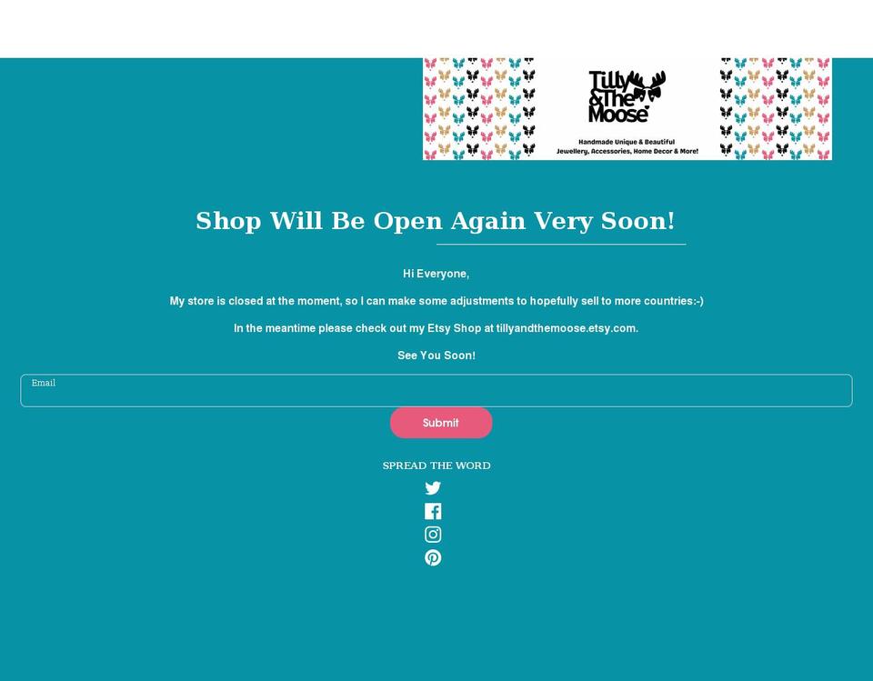 tillyandthemoose.com shopify website screenshot