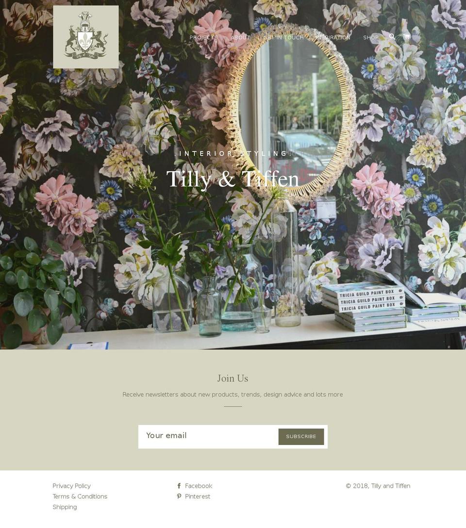 tillyandtiffen.co.nz shopify website screenshot