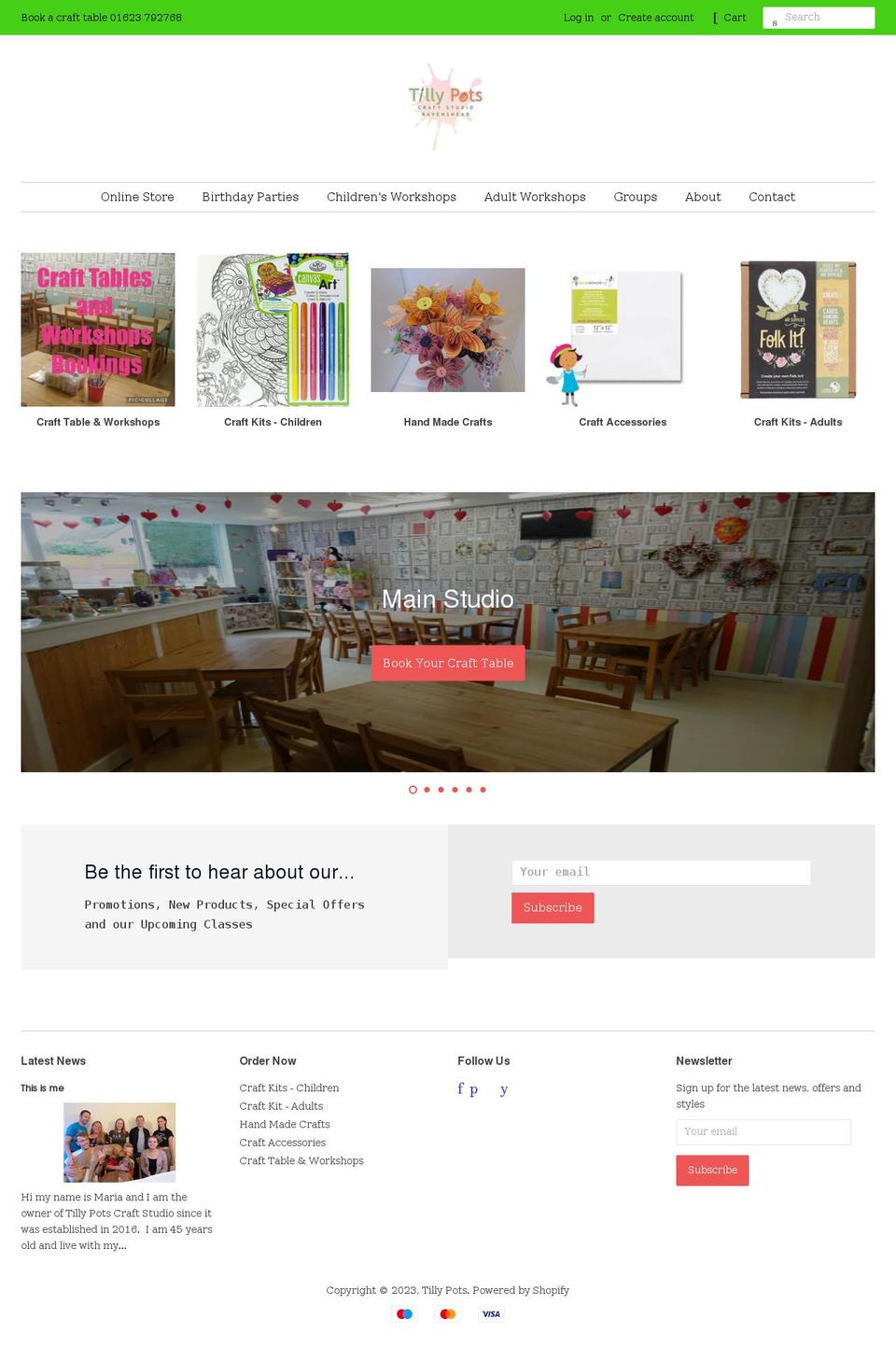 tillypots.co.uk shopify website screenshot