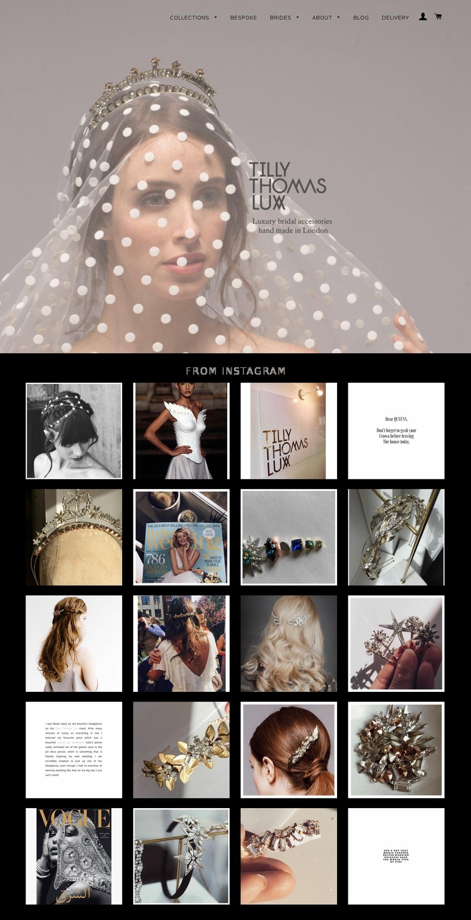 tillythomaslux.com shopify website screenshot