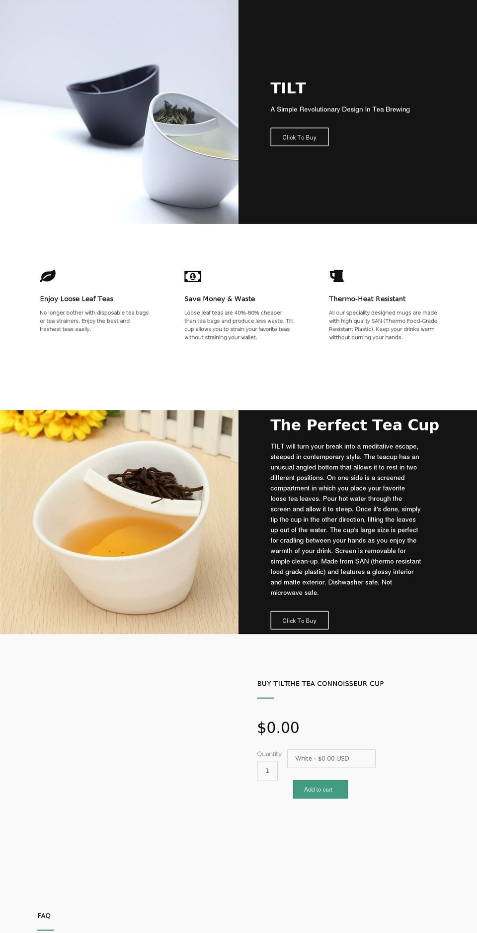 tiltcup.com shopify website screenshot