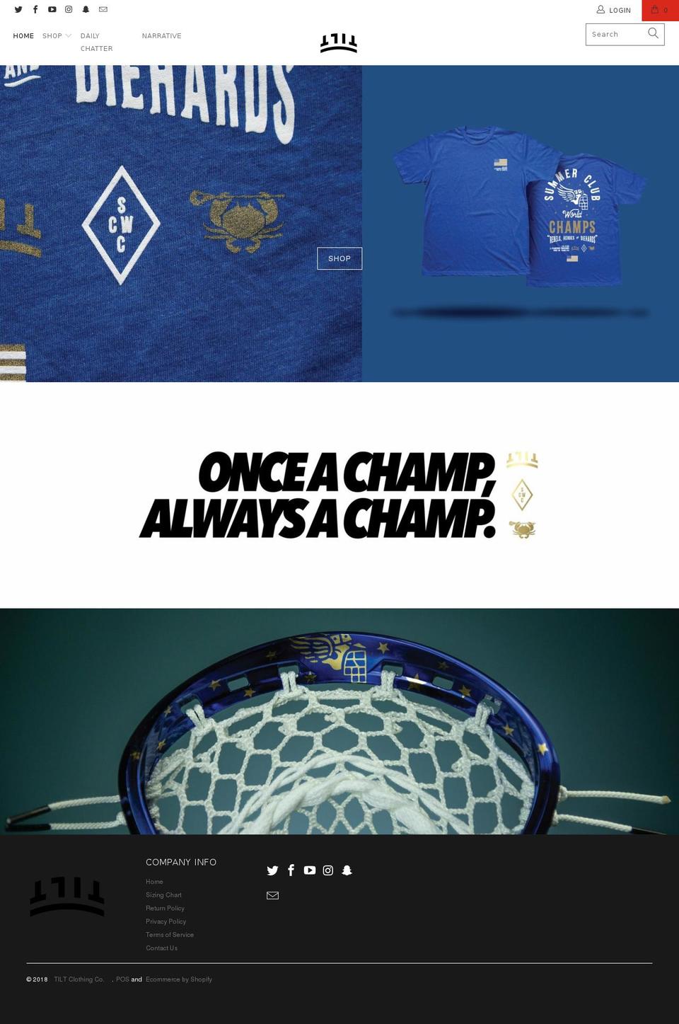tiltlacrosse.com — Shopify storefront screenshot