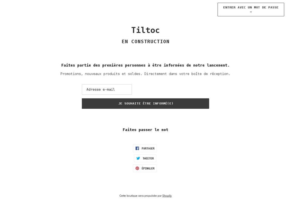 tiltoc.myshopify.com shopify website screenshot