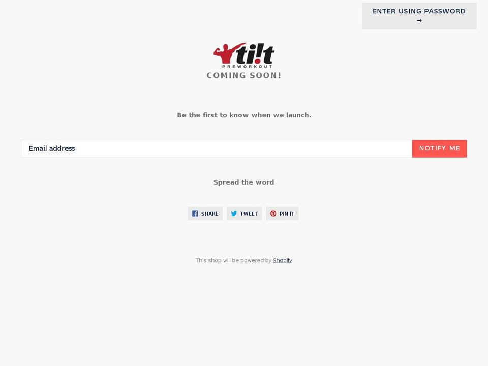 tiltpreworkout.com shopify website screenshot